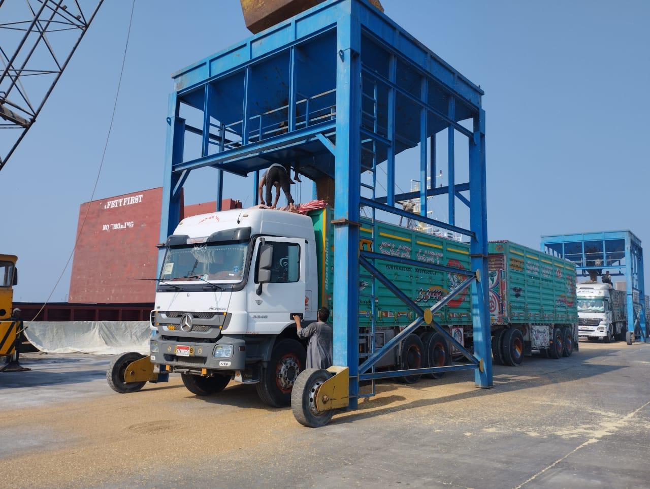 Logistics fleet at port