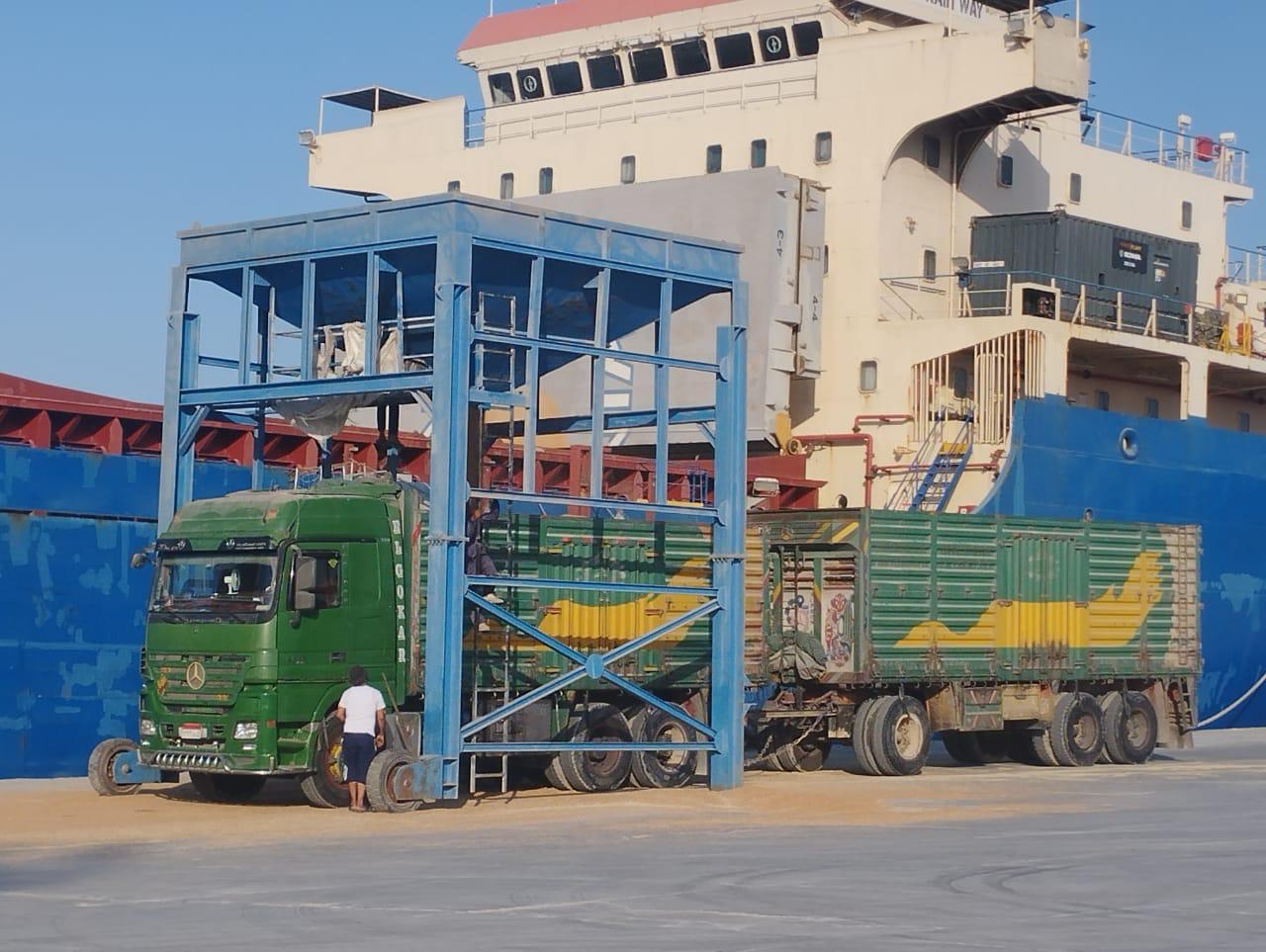Trucks at port discharge area